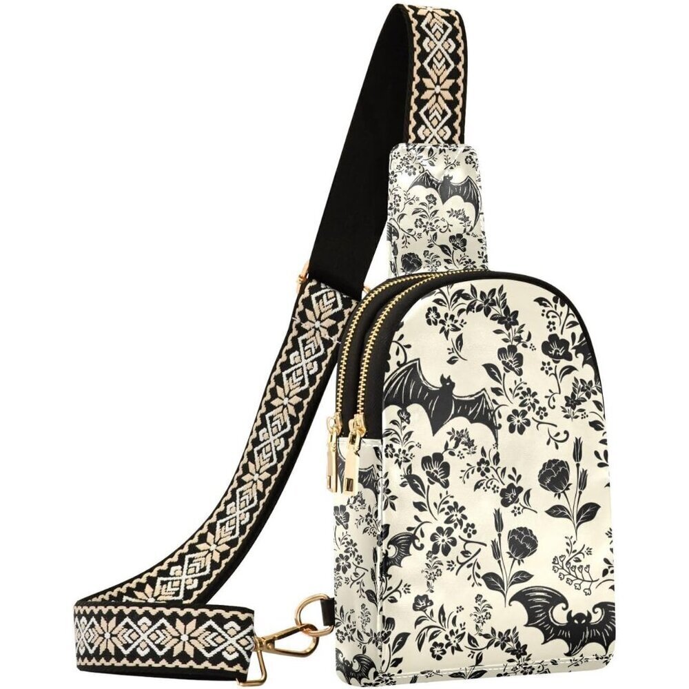 Leather Crossbody Sling Bag for Women Small Fanny Pack Travel Hiking